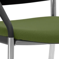 Armlehnenstuhl zum Stapeln in Schwarz & Oliv - Zudios