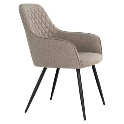 Armlehnstühle in Graubraun Stoff - Vojeco (2er Set)