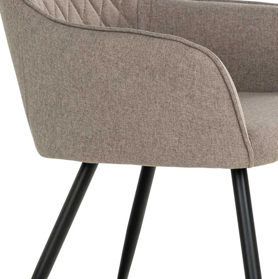 Armlehnstühle in Graubraun Stoff - Vojeco (2er Set)