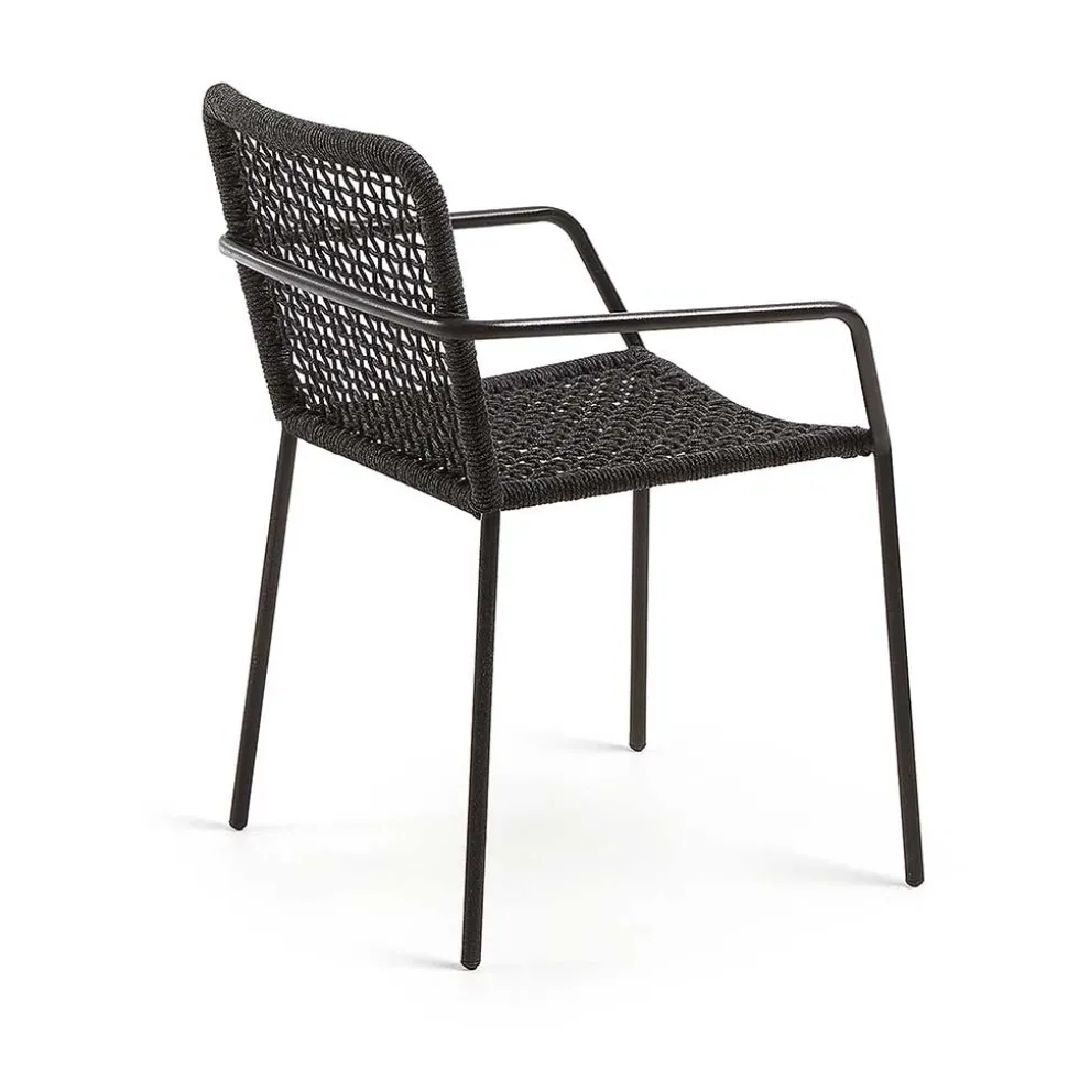 Armlehnstuhl aus Kordel Geflecht - Osbry (4er Set)