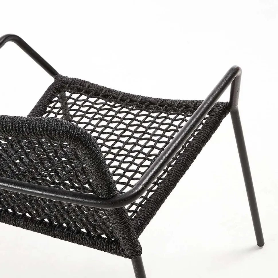 Armlehnstuhl aus Kordel Geflecht - Osbry (4er Set)