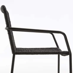 Armlehnstuhl aus Kordel Geflecht - Osbry (4er Set)