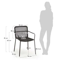 Armlehnstuhl aus Kordel Geflecht - Osbry (4er Set)