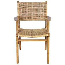 Armlehnstuhl aus Rattangeflecht & Teakholz - Casserra