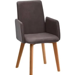 Armlehnstuhl in Dunkelbraun und Wildeiche - Sagavi