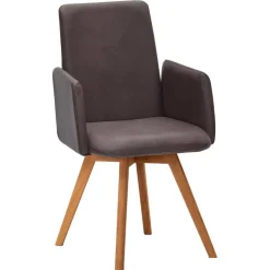 Armlehnstuhl in Dunkelbraun und Wildeiche - Willy