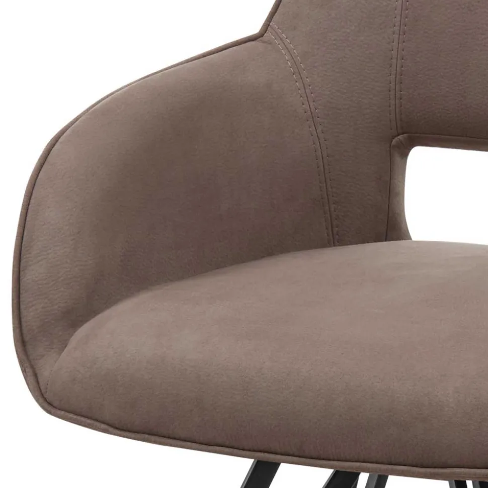 Armlehnstuhl in Taupe & Schwarz - Centauro