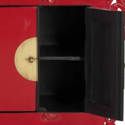 Asia Design Sideboard aus Massivholz in Rot - Iscian