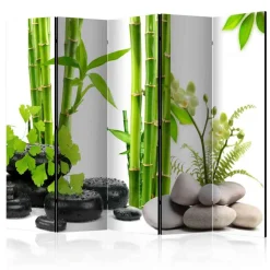 Asian Style Paravent Bambus & Kiesel - Zoom