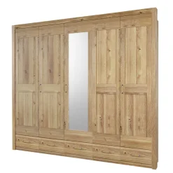 Asteiche Schlafzimmerschrank mit Spiegel - 5-türig - Zamron