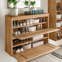 Asteiche Schuhschrank für die Wandmontage - Sotunes