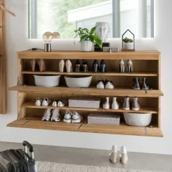 Asteiche Schuhschrank für die Wandmontage - Sotunes