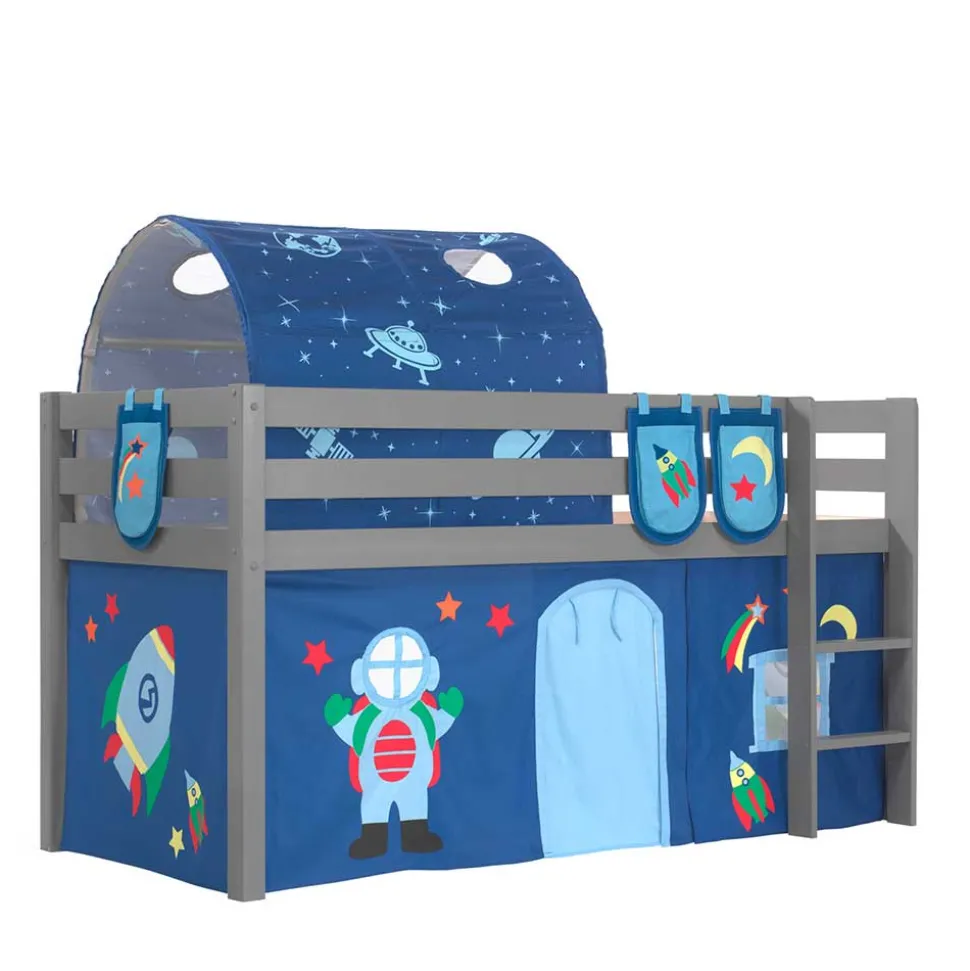 Astronaut Weltraum Hochbett in Grau - Fiorentina