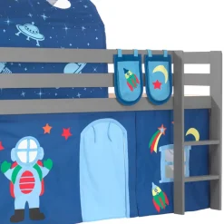 Astronaut Weltraum Hochbett in Grau - Fiorentina