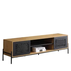 Ausgefallenes TV Board mit Kunstrattan Einsätzen - Zavias