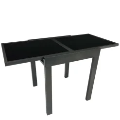 Ausziehbarer Balkontisch aus Schwarzglas - Gianmario