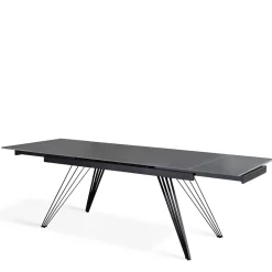 Ausziehbarer Esstisch in Dunkelgrau Keramik - Filios