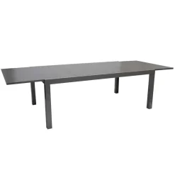 Ausziehbarer Tisch für Garten Bennus mit Glasplatte Grau