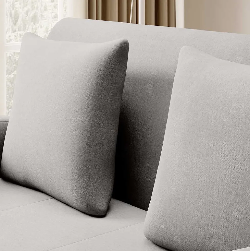 Ausziehsofa in Hellgrau Veloursbezug - Mocart