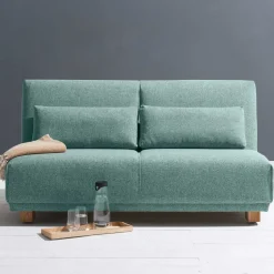 Ausziehsofa in Petrol & Eiche - Olzaia