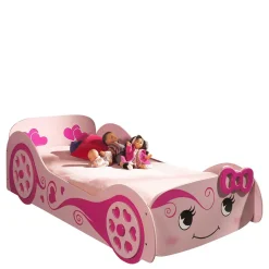 Autobett mit Matratze in Rosa mit Pink - Bageria