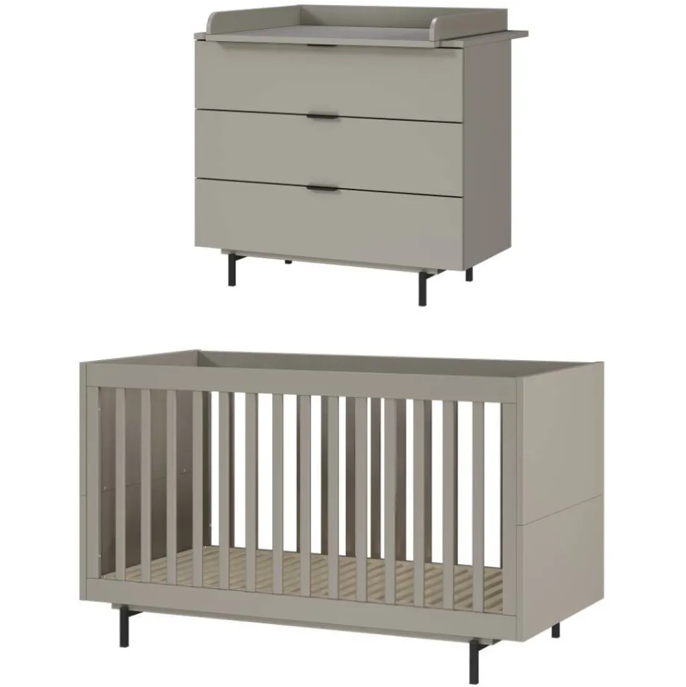 Babybett und Wickelkommode im Set - Suzanas (zweiteilig)