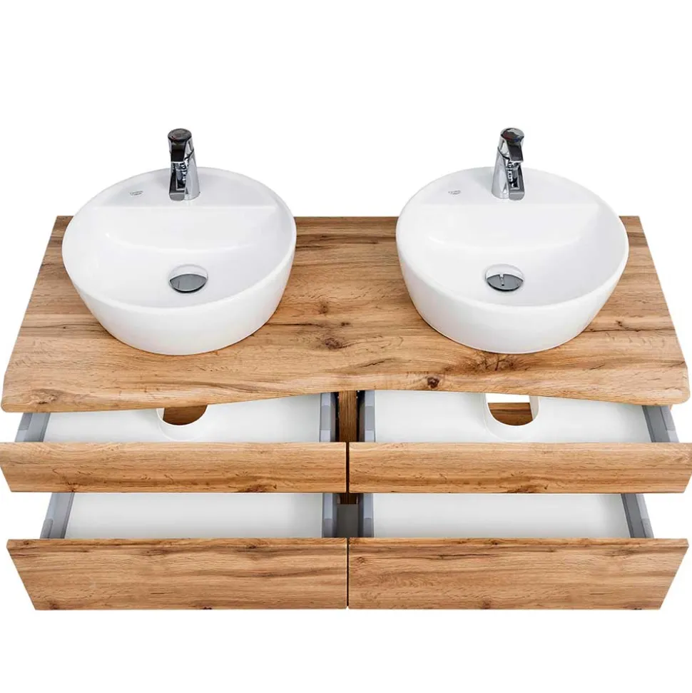 Bad Doppel-Waschplatz in Wildeiche Baumkante - Drumias