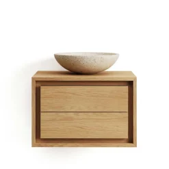 Bad Hänge-Waschtisch aus Massivholz Teak - Reddnas