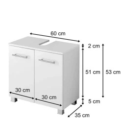 Bad Hochglanz Unterschrank für Waschbecken - Vohdan I