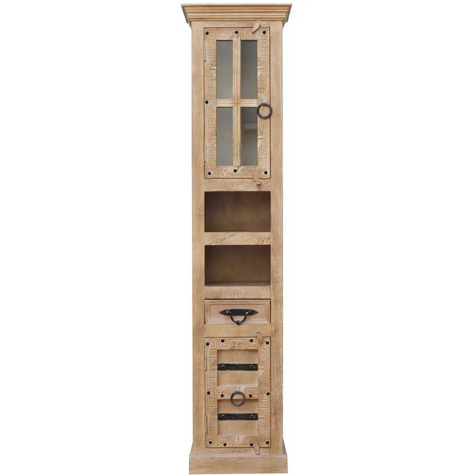 Bad Hochschrank aus Holz Grey Wash - Abid