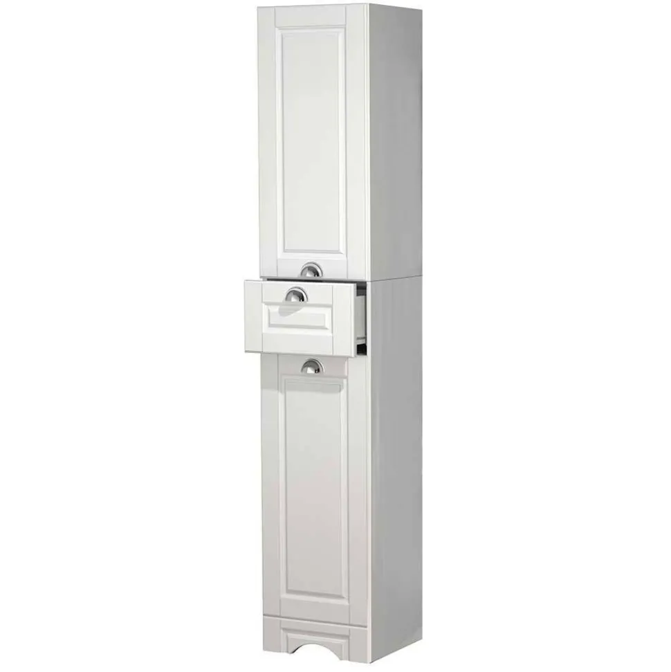 Bad Hochschrank in Weiß - 35x180x32 cm - Akira