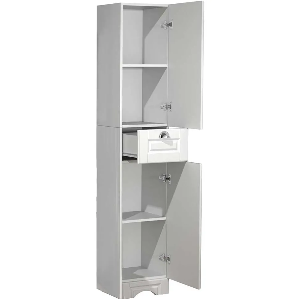 Bad Hochschrank in Weiß - 35x180x32 cm - Akira