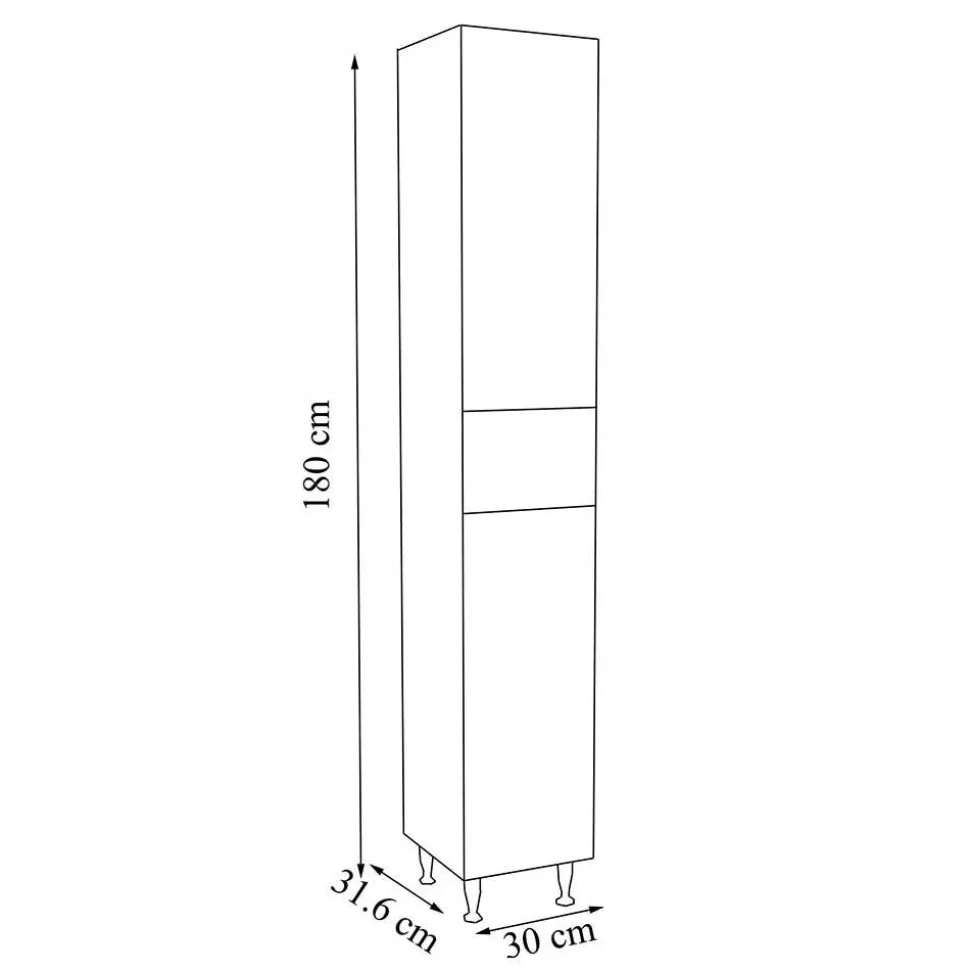 Bad Hochschrank in Weiß modern - Departo