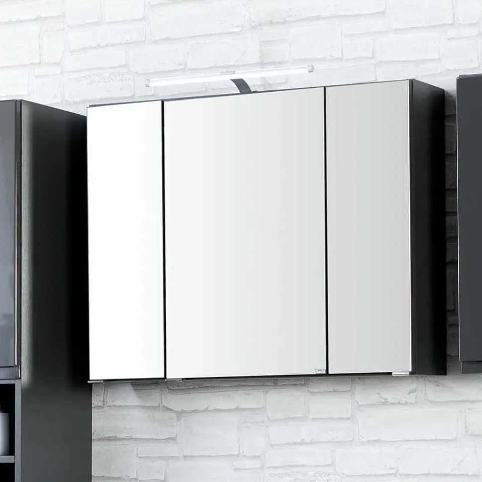 Bad Kombination Blaxin in Anthrazit Hochglanz (dreiteilig)