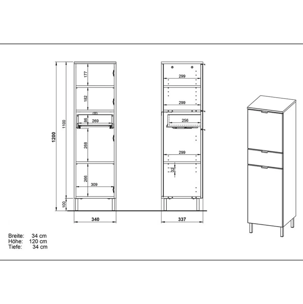 Bad Kombination Möbel zweifarbig - Tanjura (dreiteilig)
