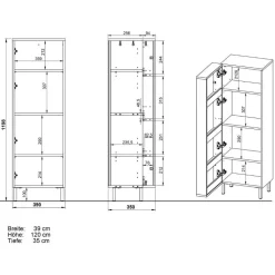 Bad Midischrank mit Ablagen in der Tür - Nadals