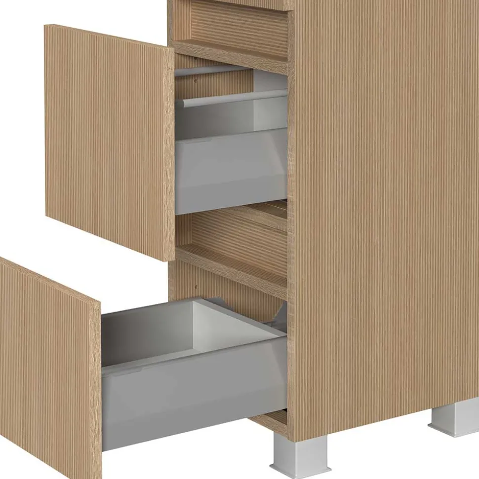 Bad Midischrank mit Tür und zwei Schubladen - Leitha