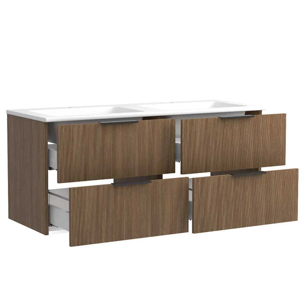 Bad mit Doppel-Waschplatz Möbelset - Ucaida (fünfteilig)