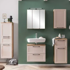 Bad Oberschrank in Hellgrau und Wildeiche - Trioto