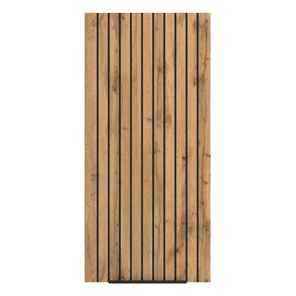 Bad Oberschrank in Wildeiche mit Schwarz - Crystoga