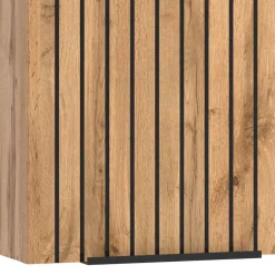 Bad Oberschrank in Wildeiche mit Schwarz - Crystoga