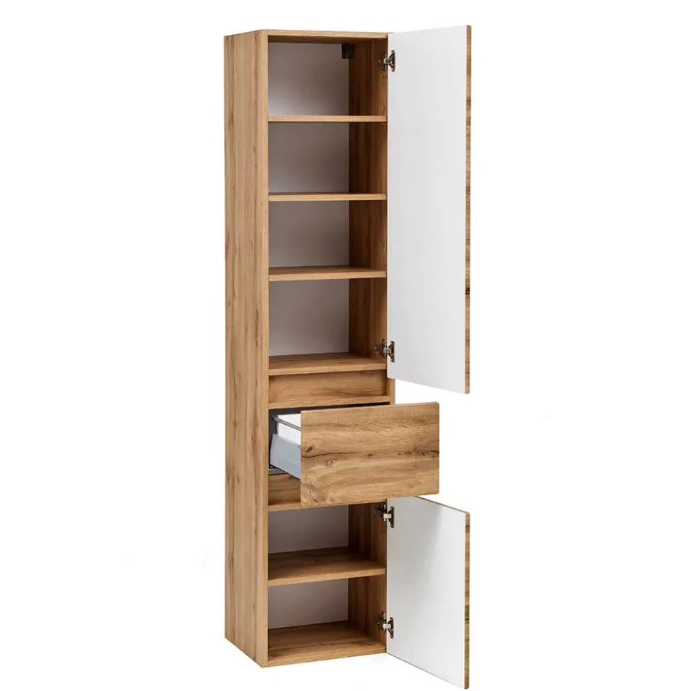 Bad Seitenschrank in Holz Optik Wildeiche - Iliam