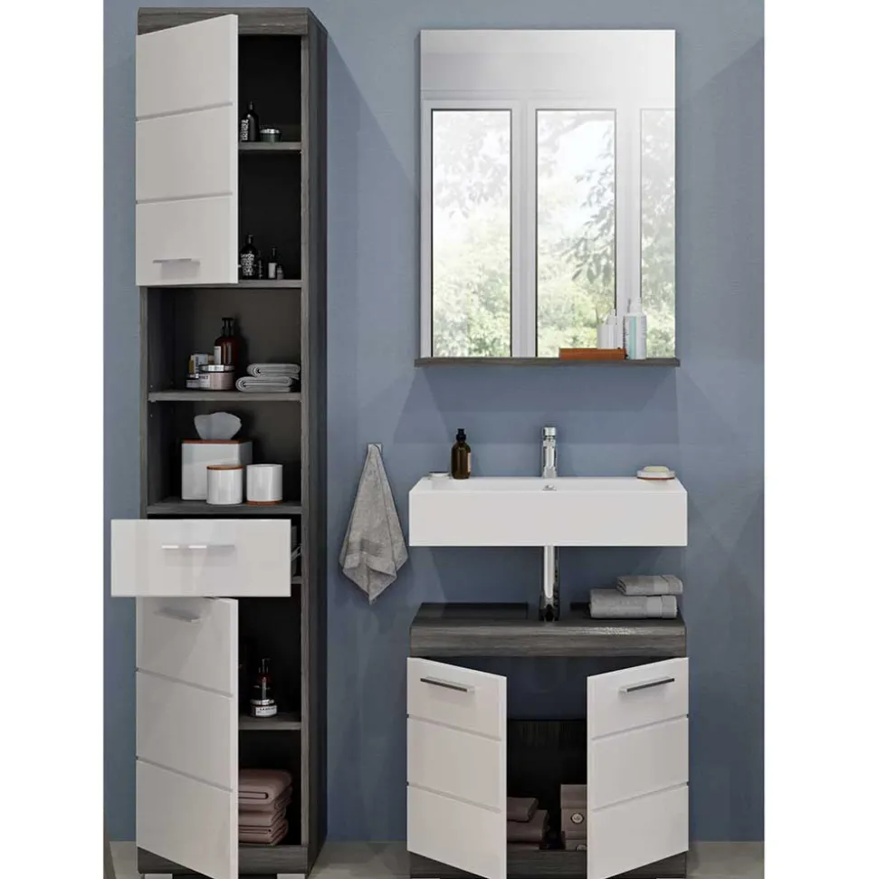 Bad Spiegel & Beckenschrank & Hochschrank - Nancys (dreiteilig)