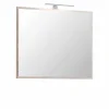 Bad Spiegel mit Buche Dekor Rahmen Blanca & optionalem LED Licht