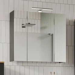 Bad Spiegelschrank mit LED 3-türig - Dolida