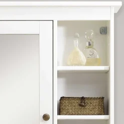 Bad Spiegelschrank mit Regal in Weiß - Lousias