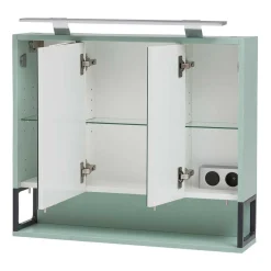 Bad 3-türiger Spiegelschrank in Mint Grün - Esdrus