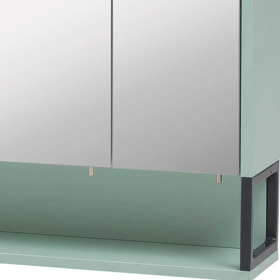 Bad 3-türiger Spiegelschrank in Mint Grün - Esdrus