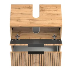 Bad Unterbeckenschrank mit Klappe & Schublade - Crystoga