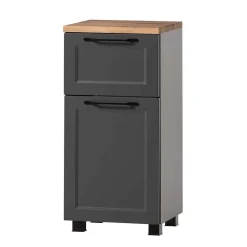 Bad Unterschrank in Dunkelgrau und Wildeiche - Novelya